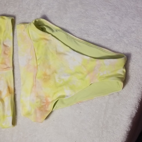 Aerie Bikini Womens S Yellow Crossover Keyhole Halter High Cut Cheeky Bottom NWT - Picture 6 of 16